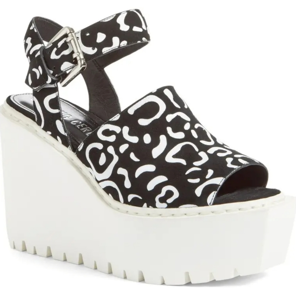 Opening Ceremony Leopard Luna Platform Chunky Lug Sandals Size 40
